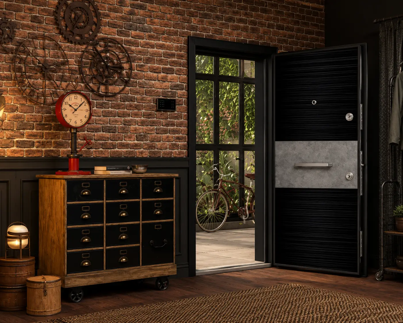 MD 02 dijital baskılı daire çelik kapısı Sarı Çelik Kapı