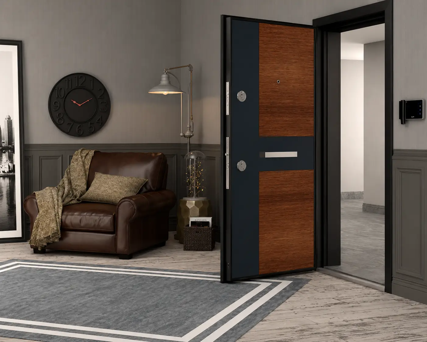 MD 03 dijital baskılı daire çelik kapısı Sarı Çelik Kapı