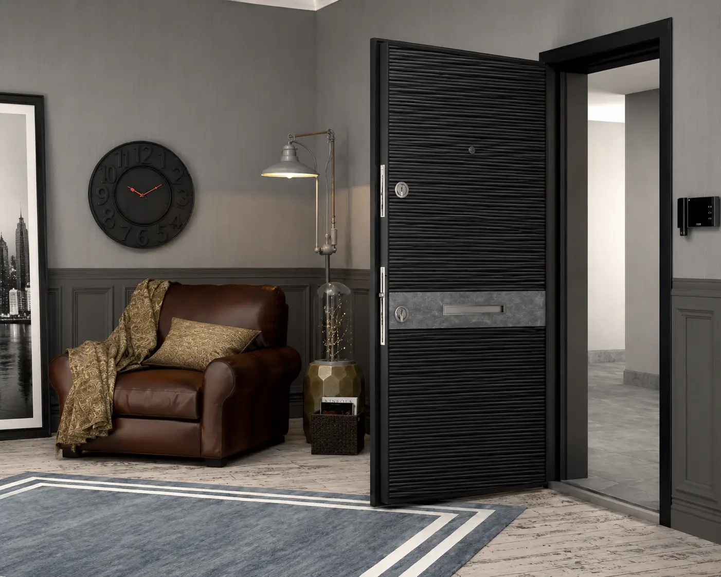 MD 04 dijital baskılı daire çelik kapısı Sarı Çelik Kapı