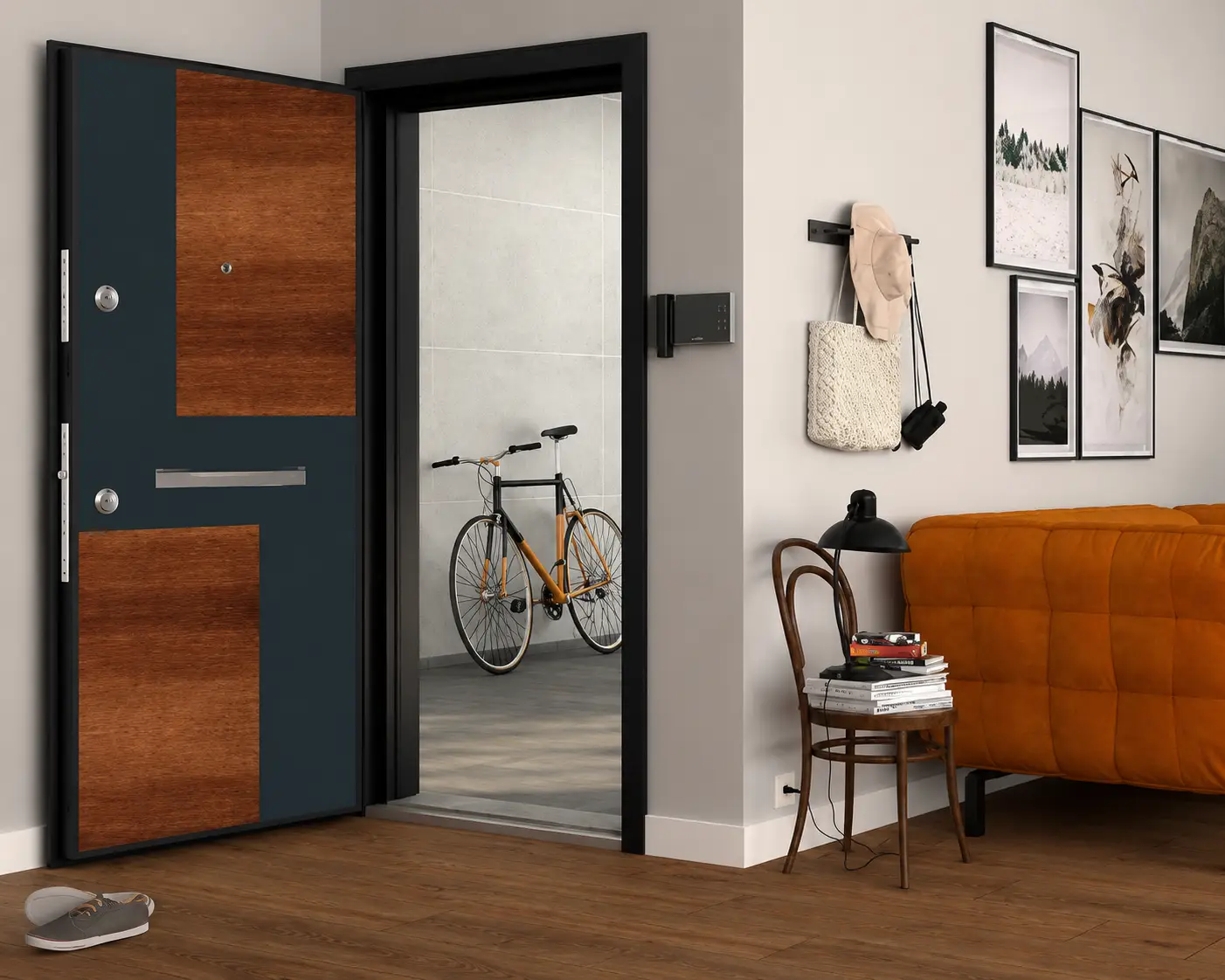 MD 06 dijital baskılı daire çelik kapısı Sarı Çelik Kapı