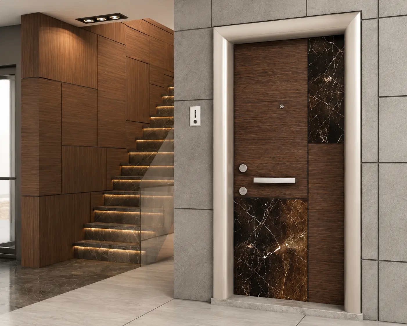 SD 01 dijital baskılı daire çelik kapısı Sarı Çelik Kapı