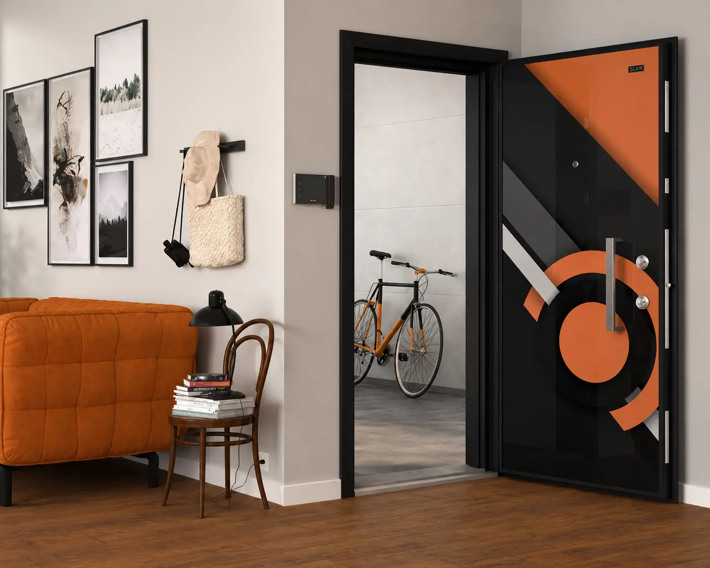 SD 07 dijital baskılı daire çelik kapısı Sarı Çelik Kapı