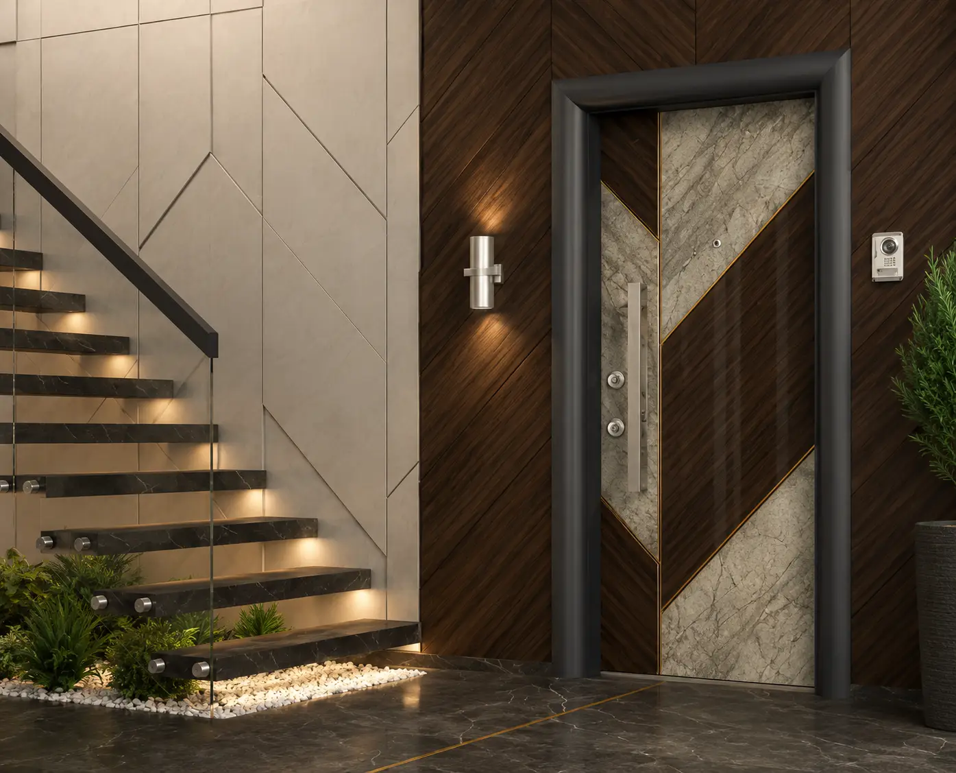 SD 09 dijital baskılı daire çelik kapısı Sarı Çelik Kapı