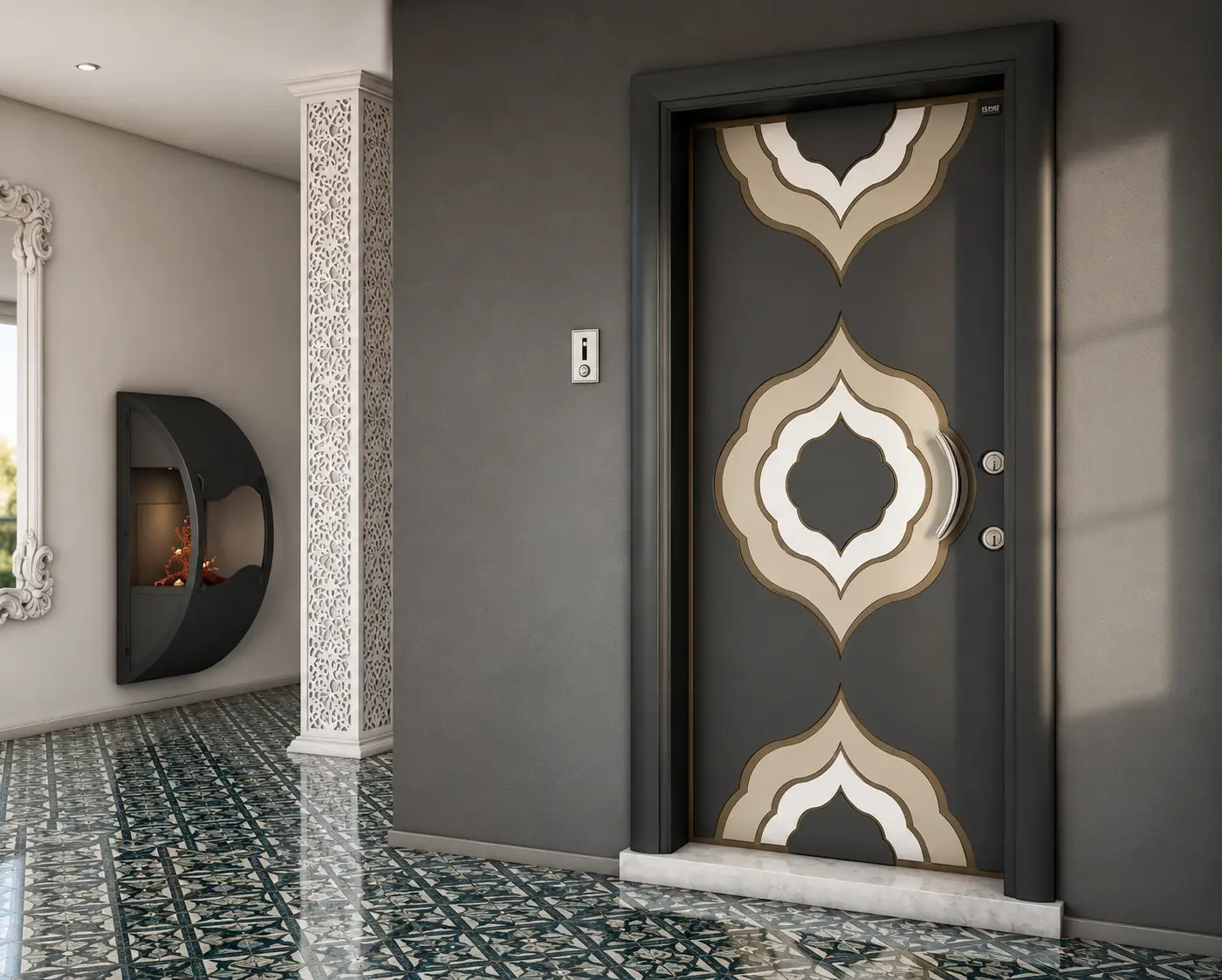 SİNAN daire çelik kapısı Sarı Çelik Kapı