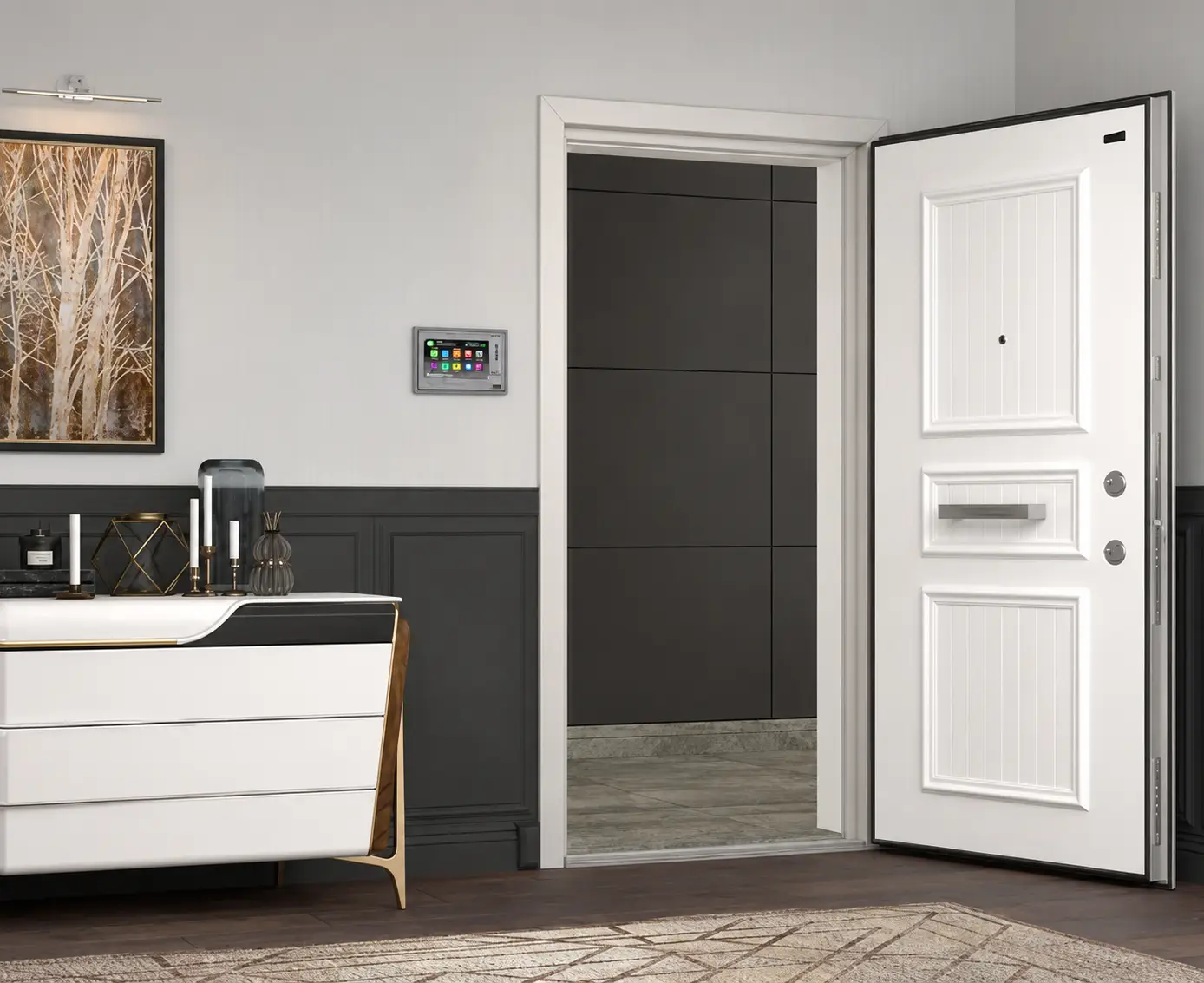 SL-05 daire çelik kapısı Sarı Çelik Kapı