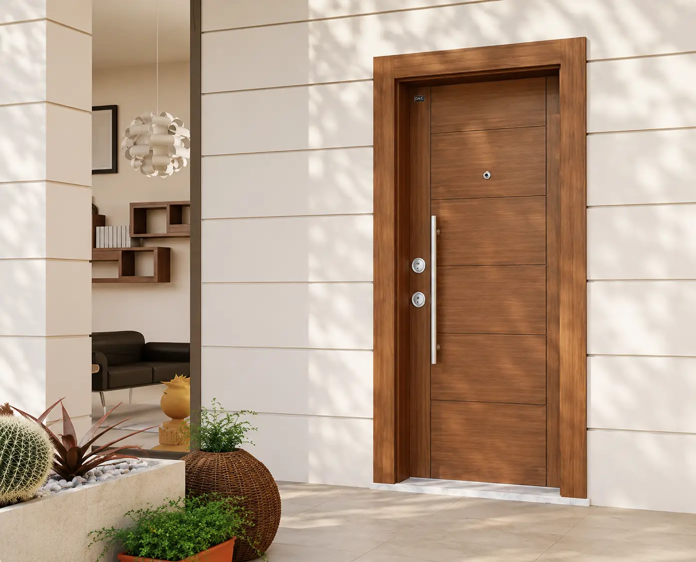 STEP TEAK daire çelik kapısı Sarı Çelik Kapı