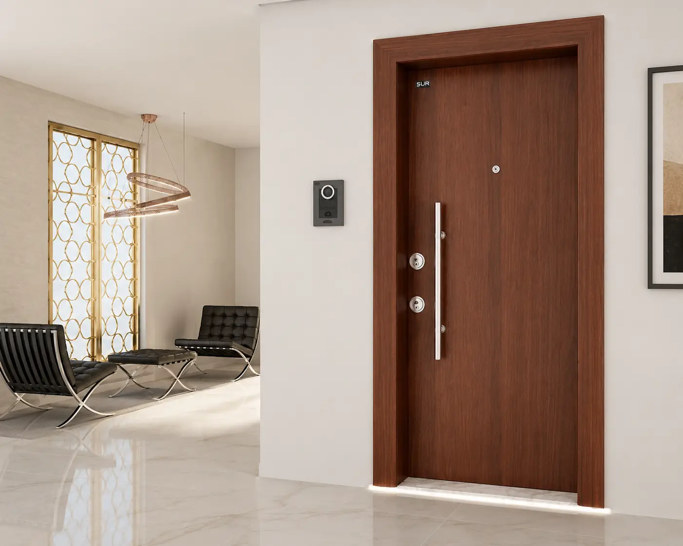 APOLLON villa çelik kapısı Sarı Çelik Kapı