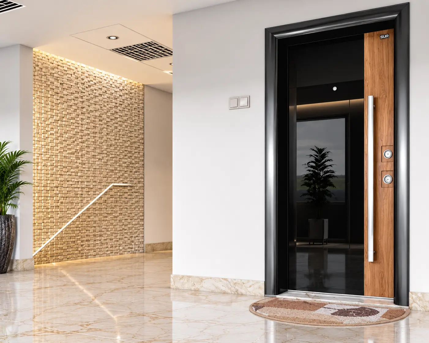 KANAL villa çelik kapısı Sarı Çelik Kapı