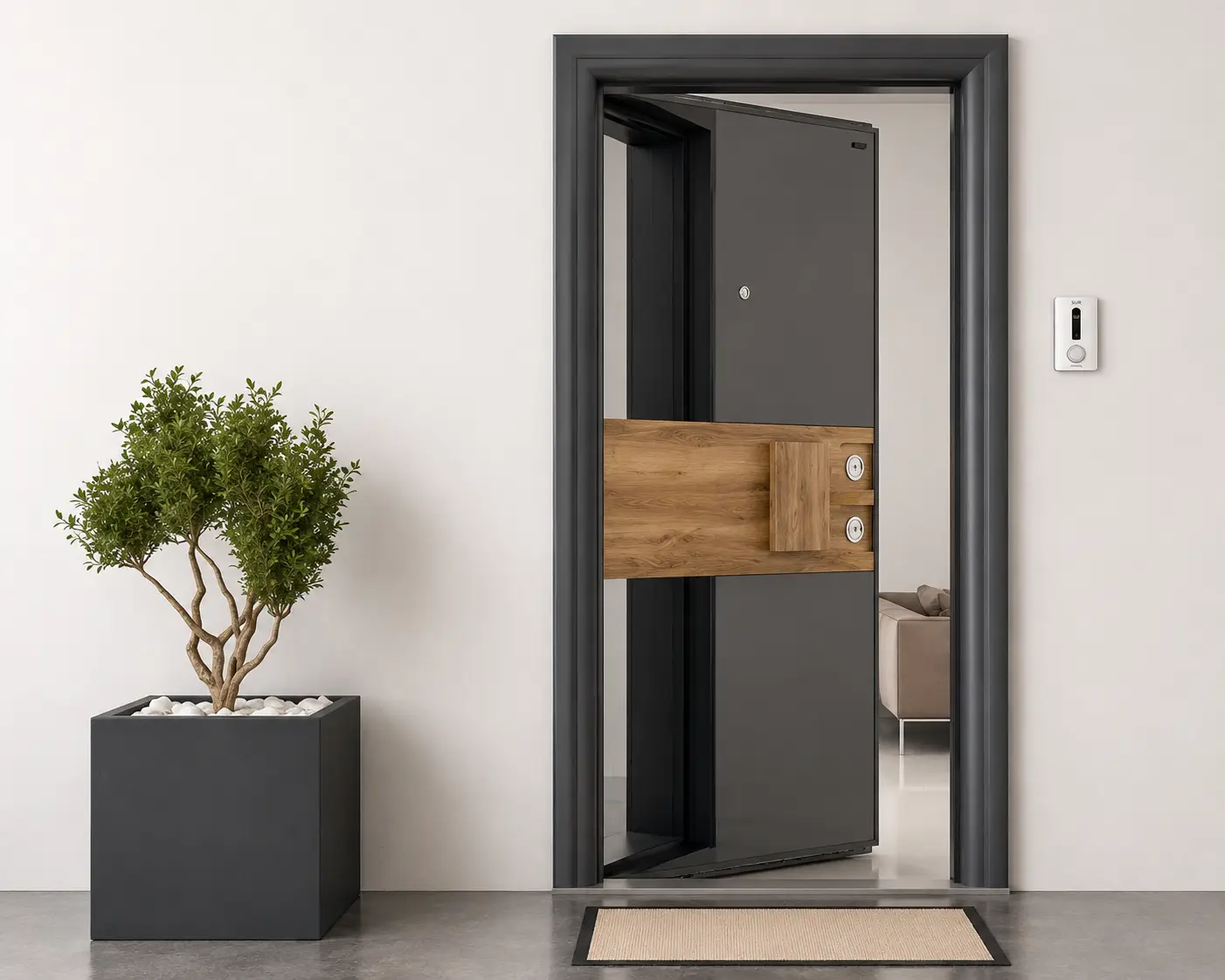 KUPE villa çelik kapısı Sarı Çelik Kapı